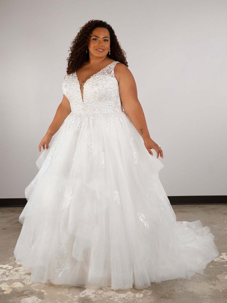 D3892 Plus Size - Essense of Australia wedding dress at Shropshire Country Brides.