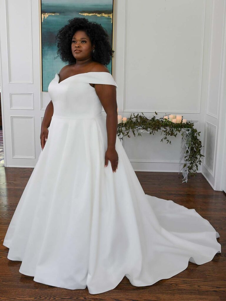 D3232 Plus Size - Essense of Australia wedding dress at Shropshire Country Brides.