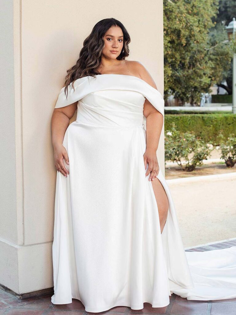 D3631 Plus Size - Essense of Australia wedding dress at Shropshire Country Brides.