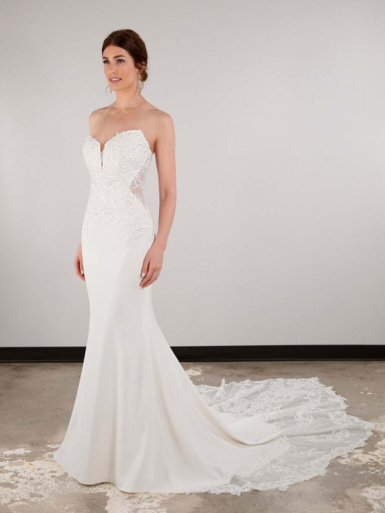 D3853 - Essense of Australia wedding dress at Shropshire Country Brides.