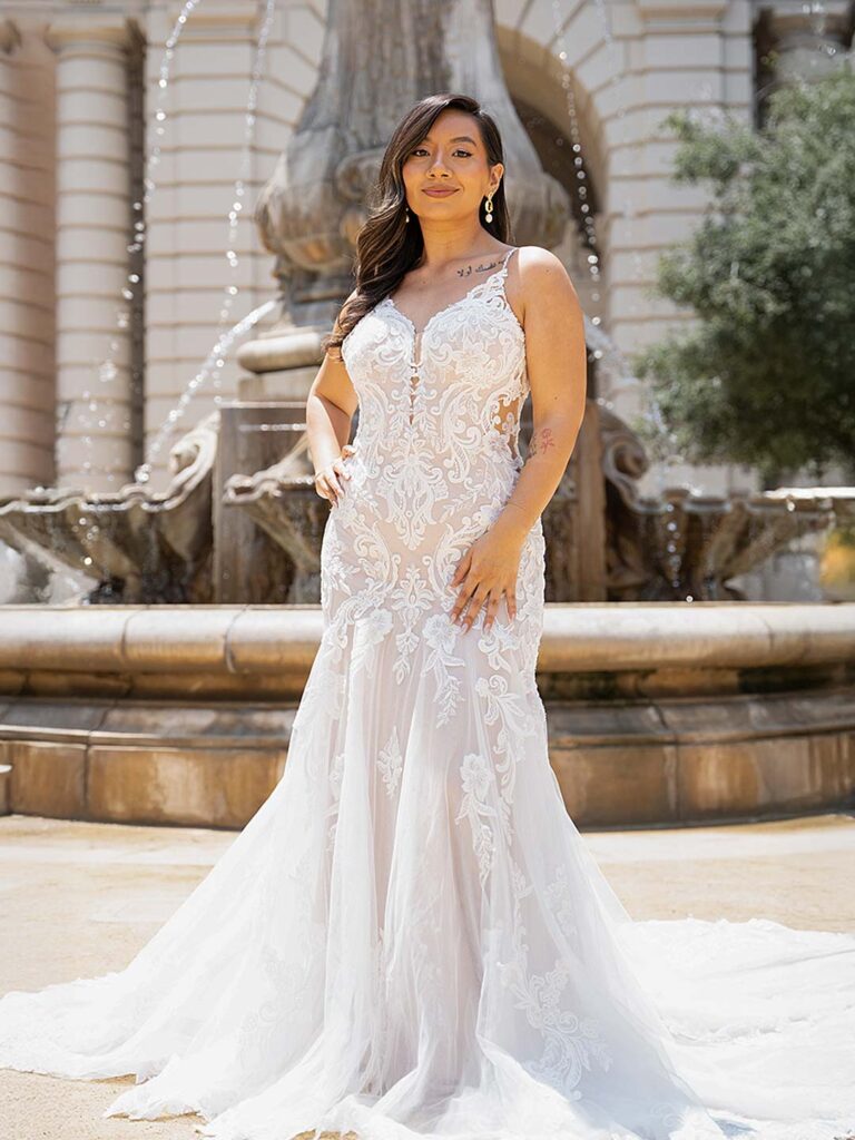 D3919 - Essense of Australia wedding dress at Shropshire Country Brides.