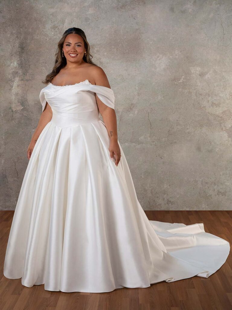 D4427 Plus Size - Essense of Australia wedding dress at Shropshire Country Brides.