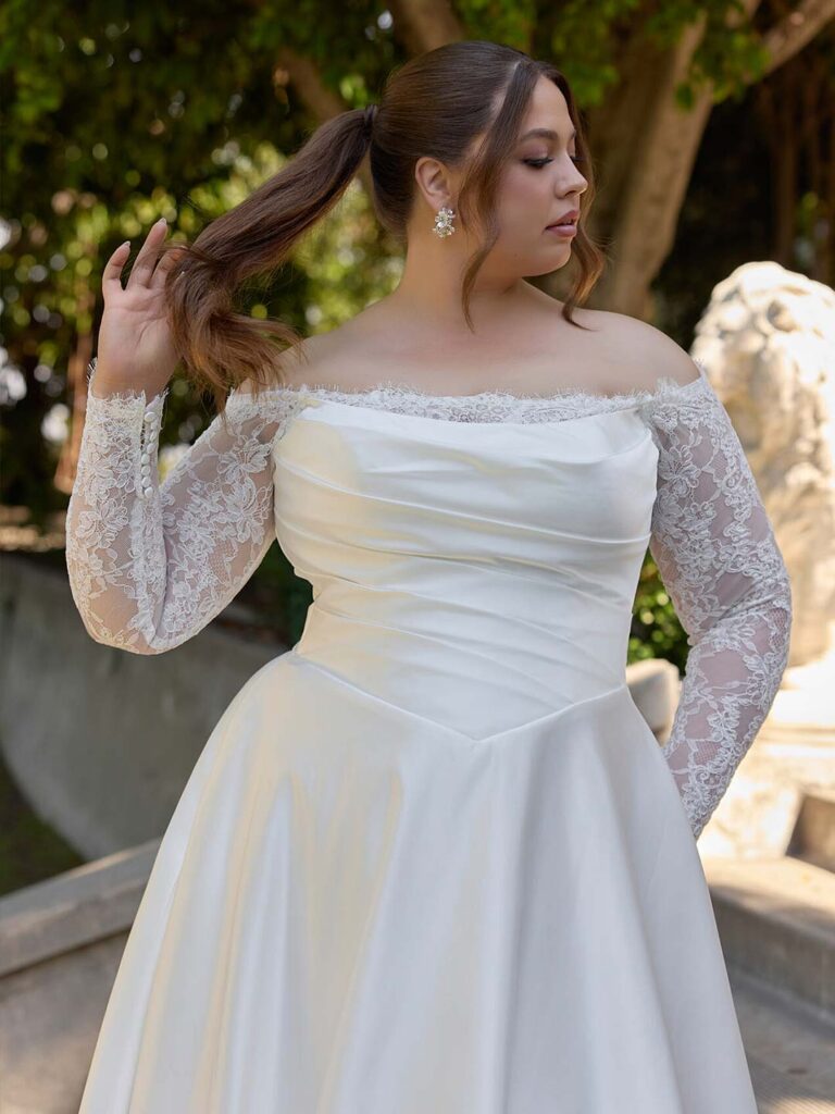D4457 Plus Size - Essense of Australia wedding dress at Shropshire Country Brides.