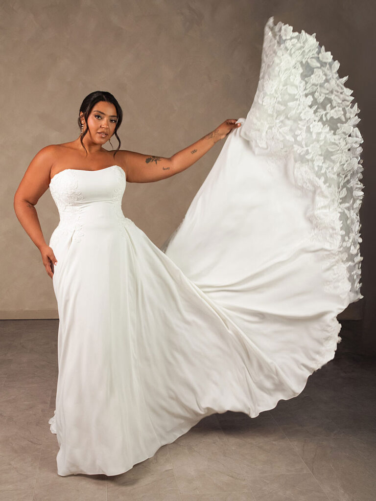 D4504 Plus Size - Essense of Australia wedding dress at Shropshire Country Brides.