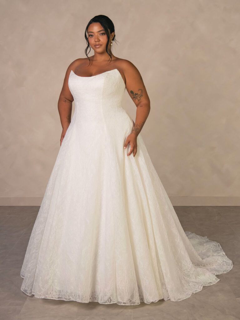 D4543 Plus Size - Essense of Australia wedding dress at Shropshire Country Brides.