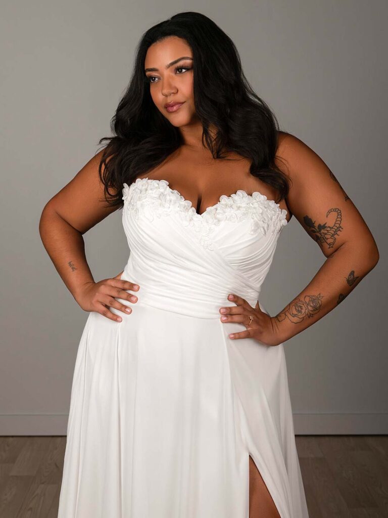 SY8145 Plus – Stella York plus size wedding dress at Shropshire Country Brides.
